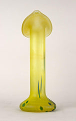 20TH CENTURY, BOHEMIAN GLASS, YELLOW ART NOUVEAU VASE, CZ, CA 1910