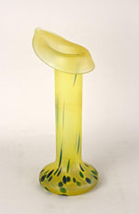 20TH CENTURY, BOHEMIAN GLASS, YELLOW ART NOUVEAU VASE, CZ, CA 1910