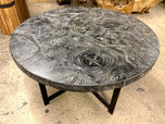 ORGANIC MODERN, BLACK COFFEE TABLE, ROUND, SUAR WOOD