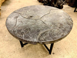 ORGANIC MODERN, BLACK COFFEE TABLE, ROUND, SUAR WOOD