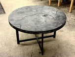 ORGANIC MODERN, BLACK COFFEE TABLE, ROUND, SUAR WOOD