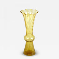 20TH CENTURY, ART DECO, GLASS VASE, AMBER-COLORED, AUSTRIA, CA 1920