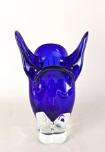 20TH CENTURY, ITALY, DARK BLUE MURANO GLASS VASE, SOMMERSO, 1960, 1970