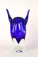 20TH CENTURY, ITALY, DARK BLUE MURANO GLASS VASE, SOMMERSO, 1960, 1970
