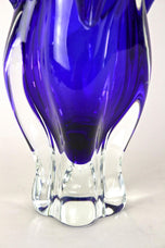 20TH CENTURY, ITALY, DARK BLUE MURANO GLASS VASE, SOMMERSO, 1960, 1970