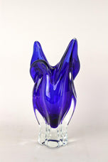 20TH CENTURY, ITALY, DARK BLUE MURANO GLASS VASE, SOMMERSO, 1960, 1970