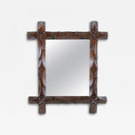 19TH CENTURY, AUSTRIA, BLACK FOREST, WALL MIRROR, HAND CARVED