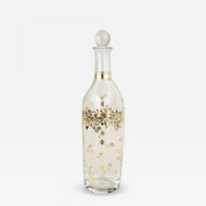 20TH CENTURY, AUSTRIA, GLASS DECANTER, GOLDEN FLORAL PATTERNS, ART NOUVEAU