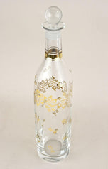 20TH CENTURY, AUSTRIA, GLASS DECANTER, GOLDEN FLORAL PATTERNS, ART NOUVEAU