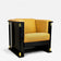 20TH CENTURY, AUSTRIA, ART NOUVEAU, BLACK ARMCHAIR, SCHOOL OF JOSEF HOFFMANN, CA 1910