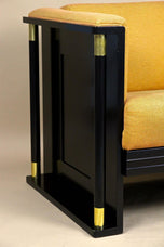 20TH CENTURY, AUSTRIA, ART NOUVEAU, BLACK ARMCHAIR, SCHOOL OF JOSEF HOFFMANN, CA 1910