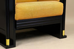 20TH CENTURY, AUSTRIA, ART NOUVEAU, BLACK ARMCHAIR, SCHOOL OF JOSEF HOFFMANN, CA 1910