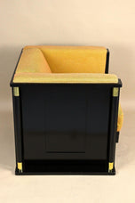 20TH CENTURY, AUSTRIA, ART NOUVEAU, BLACK ARMCHAIR, SCHOOL OF JOSEF HOFFMANN, CA 1910