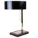 20TH CENTURY, AUSTRIA, CHROMED TABLE LAMP, BLACK METAL LAMP SHADE, CIRCA 1950