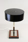 20TH CENTURY, AUSTRIA, CHROMED TABLE LAMP, BLACK METAL LAMP SHADE, CIRCA 1950