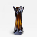 20TH CENTURY, ITALY, MURANO GLASS VASE, IRIDESCENT, CHROME EFFECT, CIRCA 1970