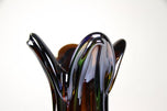 20TH CENTURY, ITALY, MURANO GLASS VASE, IRIDESCENT, CHROME EFFECT, CIRCA 1970