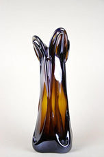 20TH CENTURY, ITALY, MURANO GLASS VASE, IRIDESCENT, CHROME EFFECT, CIRCA 1970