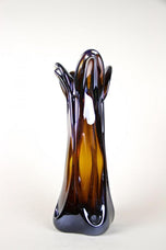 20TH CENTURY, ITALY, MURANO GLASS VASE, IRIDESCENT, CHROME EFFECT, CIRCA 1970