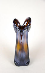 20TH CENTURY, ITALY, MURANO GLASS VASE, IRIDESCENT, CHROME EFFECT, CIRCA 1970