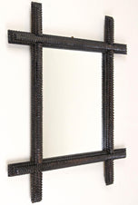 19TH CENTURY, AUSTRIA, RUSTIC, TRAMP ART, WALL MIRROR
