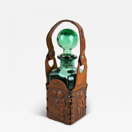 MID,CENTURY,GREEN,GLASS,DECANTER