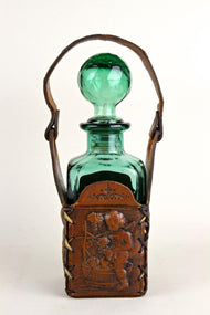 MID,CENTURY,GREEN,GLASS,DECANTER