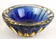 MID CENTURY, ITALY, MURANO GLASS BOWL, DARK BLUE, AMBER, CA 1960
