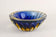 MID CENTURY, ITALY, MURANO GLASS BOWL, DARK BLUE, AMBER, CA 1960