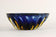 MID CENTURY, ITALY, MURANO GLASS BOWL, DARK BLUE, AMBER, CA 1960