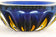 MID CENTURY, ITALY, MURANO GLASS BOWL, DARK BLUE, AMBER, CA 1960
