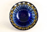 MID CENTURY, ITALY, MURANO GLASS BOWL, DARK BLUE, AMBER, CA 1960