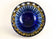 MID CENTURY, ITALY, MURANO GLASS BOWL, DARK BLUE, AMBER, CA 1960
