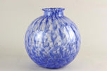 20TH CENTURY, ITALY, BLUE MURANO GLASS BALL VASE, MID CENTURY MODERN, 1970