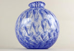 20TH CENTURY, ITALY, BLUE MURANO GLASS BALL VASE, MID CENTURY MODERN, 1970