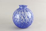 20TH CENTURY, ITALY, BLUE MURANO GLASS BALL VASE, MID CENTURY MODERN, 1970