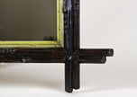 19TH CENTURY, AUSTRIA, RUSTIC BLACK FOREST MIRROR, GILT BARS, CIRCA 1880