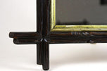 19TH CENTURY, AUSTRIA, RUSTIC BLACK FOREST MIRROR, GILT BARS, CIRCA 1880