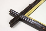 19TH CENTURY, AUSTRIA, RUSTIC BLACK FOREST MIRROR, GILT BARS, CIRCA 1880