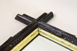 19TH CENTURY, AUSTRIA, RUSTIC BLACK FOREST MIRROR, GILT BARS, CIRCA 1880