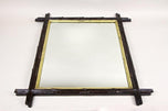 19TH CENTURY, AUSTRIA, RUSTIC BLACK FOREST MIRROR, GILT BARS, CIRCA 1880