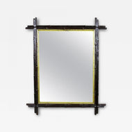 19TH CENTURY, AUSTRIA, BLACK FOREST RUSTIC MIRROR, GILT BARS