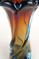 20TH CENTURY, ITALY, MURANO GLASS VASE, AMBER, DARK RED, BLUE