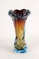 20TH CENTURY, ITALY, MURANO GLASS VASE, AMBER, DARK RED, BLUE
