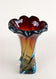 20TH CENTURY, ITALY, MURANO GLASS VASE, AMBER, DARK RED, BLUE