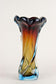 20TH CENTURY, ITALY, MURANO GLASS VASE, AMBER, DARK RED, BLUE