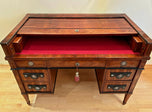 19TH CENTURY, AUSTRIA, EMPIRE WRITING DESK, NUTWOOD, ROLL TOP