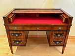 19TH CENTURY, AUSTRIA, EMPIRE WRITING DESK, NUTWOOD, ROLL TOP