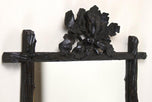 19TH CENTURY, AUSTRIA, RUSTIC BLACK FOREST WALL MIRROR, OAK LEAVES, ACORNS