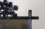 19TH CENTURY, AUSTRIA, RUSTIC BLACK FOREST WALL MIRROR, OAK LEAVES, ACORNS